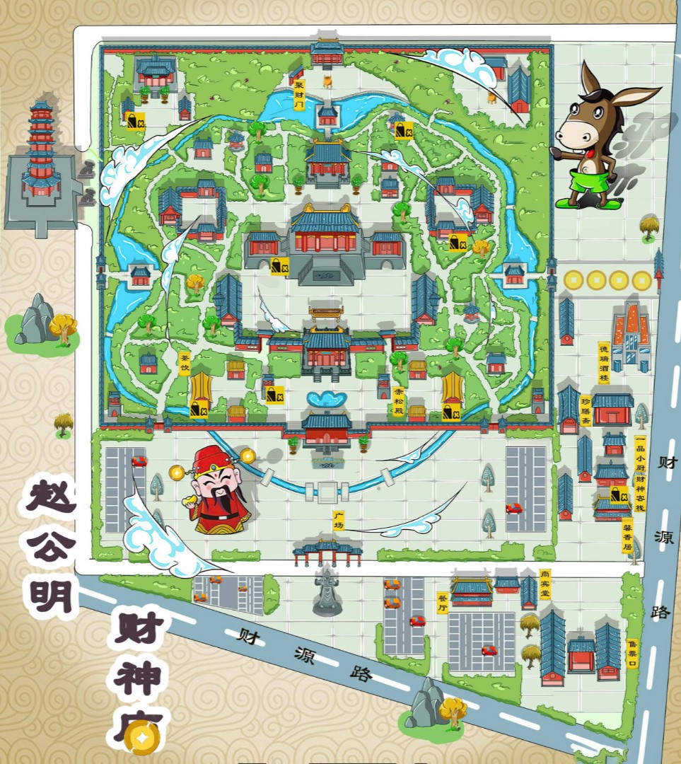 绍兴寺庙类手绘地图
